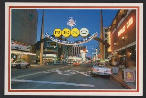 Nevada RENO Arch at Night The Biggest Little City In The World ~ Cont'l