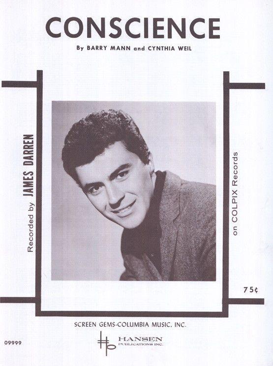 Conscience James Darren 1960s Sheet Music