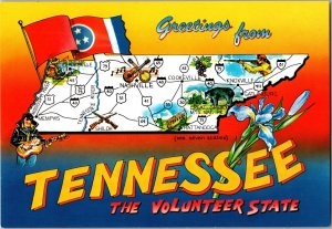 Continental Postcard Greetings from Tennessee State Map CE15