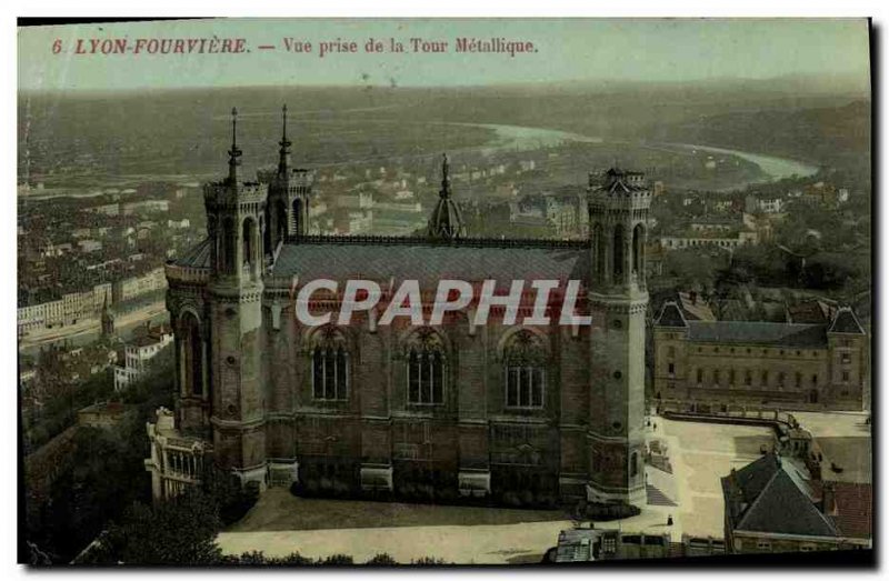 Old Postcard Lyon Fourviere View from the Tour Metallique