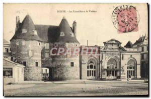 Old Postcard Dieppe Turrets And The Theater