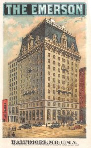 Baltimore Maryland The Emerson Hotel Vintage Postcard AA79452