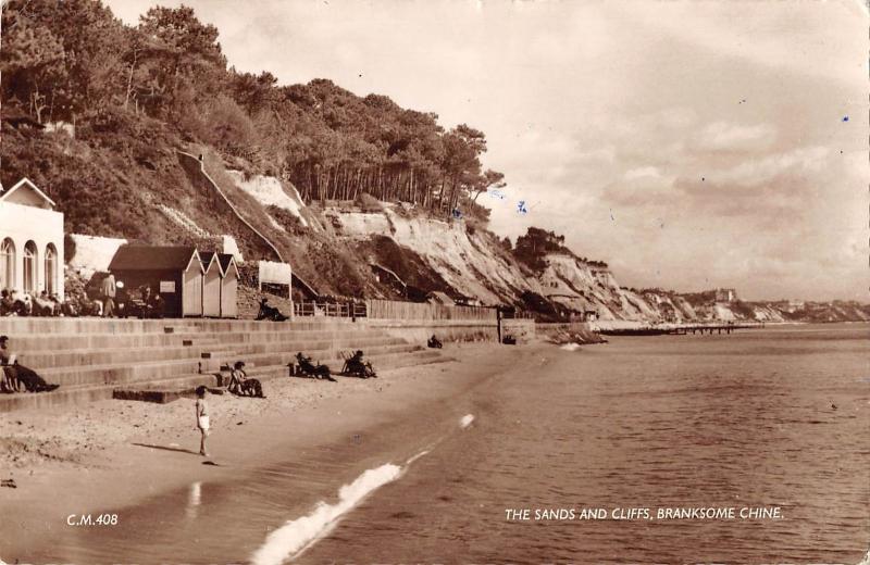 uk12259 sands and cliffs branksome chine  real photo  uk