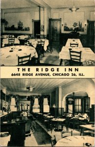 The Ridge Inn Restaurant Ridge Avenue Chicago 26 IL Vintage Postcard A72