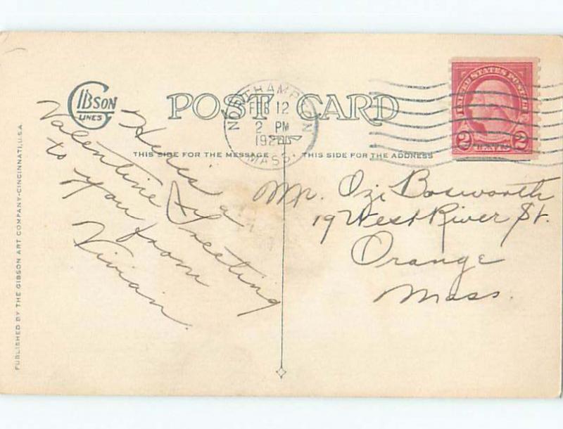 Pre-Linen valentine BOY HANDCUFFED BY LARGE HEART k6086