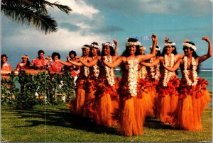 Te Ivi Maori Dancers Women Grass Skirts Cook Islands Postcard