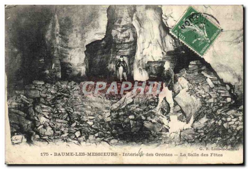 Old Postcard Baume Les Messieurs Interior Caves The room's holiday