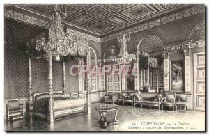 Compiegne Old Postcard The castle Bedroom of empresses