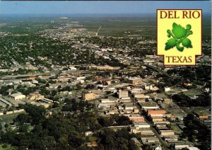 Del Rio, TX Texas  DOWNTOWN BIRD'S EYE VIEW  Val Verde County  4X6 Postcard
