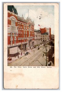 The Tabor Opera House And 16th Street Denver Colorado Postcard c1910 Postmark