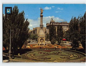 Postcard Christopher Columbus Monument Madrid Spain