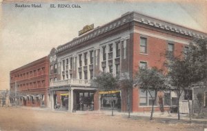 El Reno Oklahoma Southern Hotel,  Color Lithograph Vintage Postcard U7188