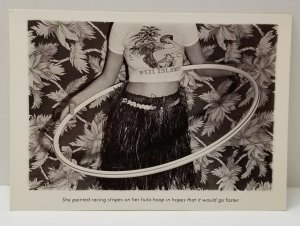 MARCIA RESNICK Fiji Island HULA HOOP GIRL 1980 GRASS SKIRT Postcard N11