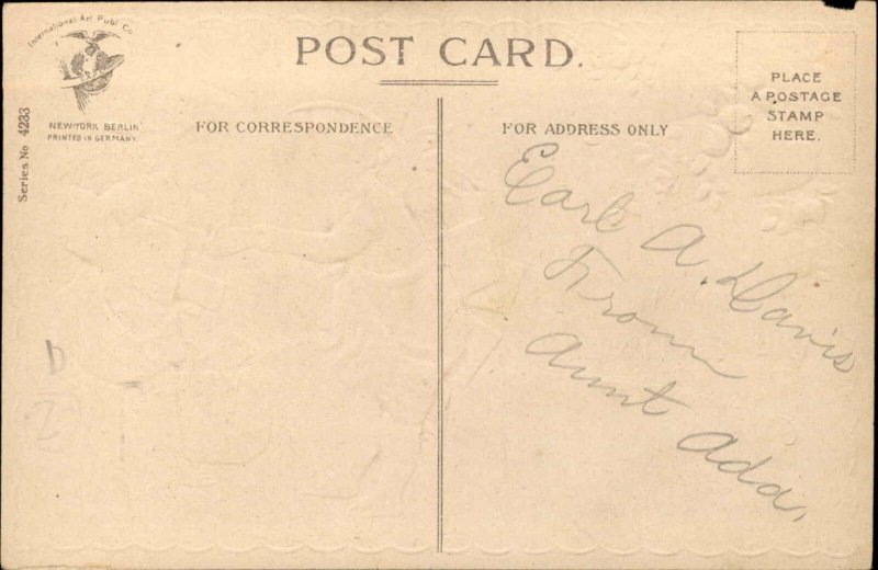 Valentine Cupid Children Boy in Top Hat Ellen Clapsaddle c1910 Postcard