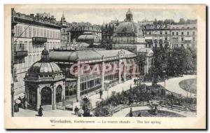 Old Postcard Wiesbaden Kochbrunnen The source Warm The hot spring