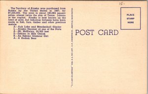 Alaska Large Letter Vintage Postcard Alaska Territory Curt Teich