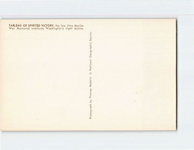 Postcard Tableau Of Spirited Victory, the Iwo Jima Marine War Memorial, D. C.