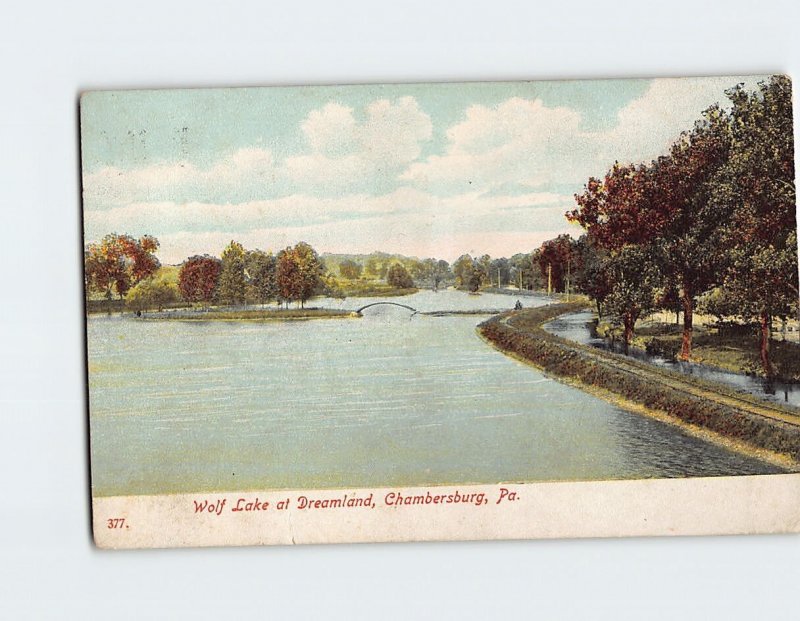 Postcard Wolf Lake at Dreamland Chambersburg Pennsylvania USA