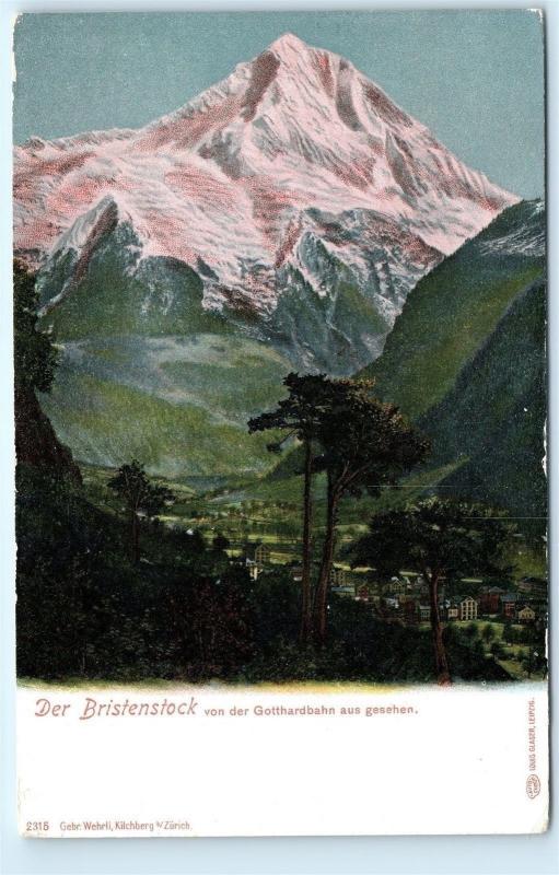 *1947 Der Bristenstock von der Gotthardbahn aus gesehen Switzerland Postcard A13