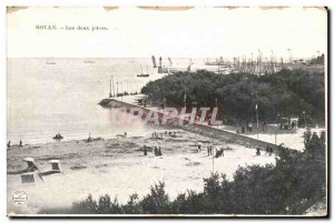 Royan Old Postcard Both piers