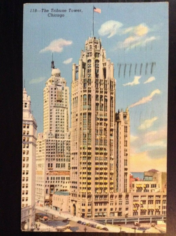 Vintage Postcard 1947 New Tribune Tower Building Chicago Illinois 