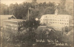 Bristol VT Mfg Co Factories c1905 Real Photo Postcard