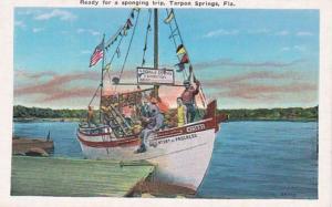 Florida Tarpon Springs Sponge Boat Ready For A Sponging Trip