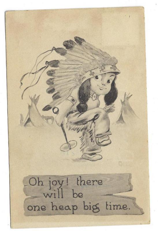 1913 Native American Americana Postcard - (QQ151)