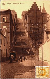 Belgium Liege La Montagne de Bueren Luik Vintage Postcard C048