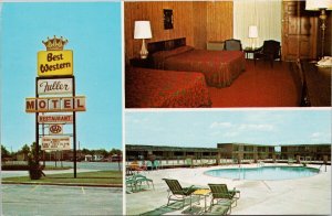 Brinkley Arkansas Fullers Best Western Hotel Motel Multiview 1970s Postcard H33