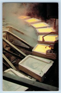 Casting Copper Anodes Postcard Anaconda Copper Company c1950's Vintage