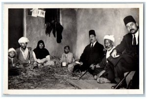 c1950's Pastoral Call Evangelical American Mission Egypt RPPC Photo Postcard