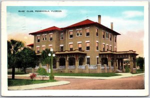 1938 Elk's Club Pensacola Florida FL Grounds & Building Landmark Posted Postcard