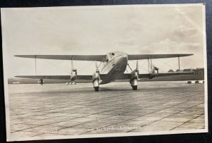 Mint Netherlands Real Picture Postcard St George Airplane London Amsterdam Fligh