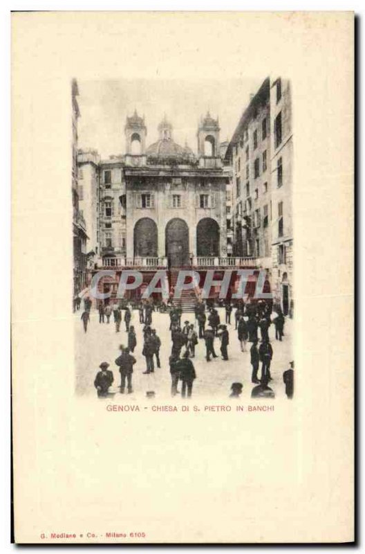 Old Postcard Genova Chiesa Di Pietro in Banchi