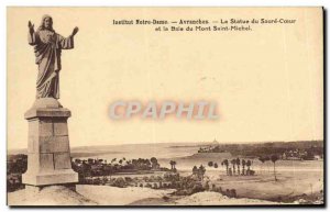 Avranches - Statue of the Sacred Heart and the Bay of Mont Saint Michel - Old...