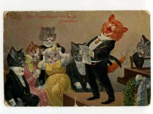 488082 Arthur THIELE Dressed PUSSY CAT Opera Singer Vintage postcard TSN #1012