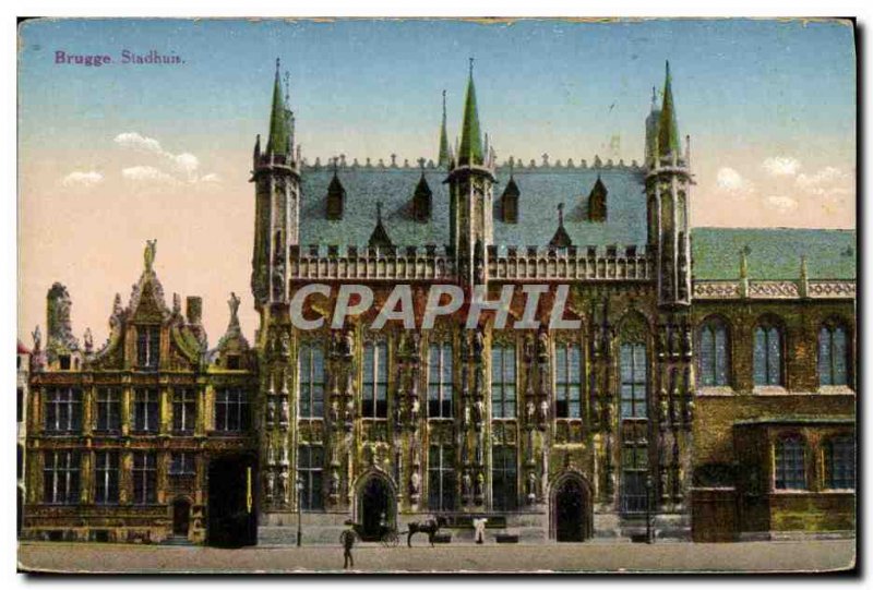 Postcard Old Bruges Stadhuis