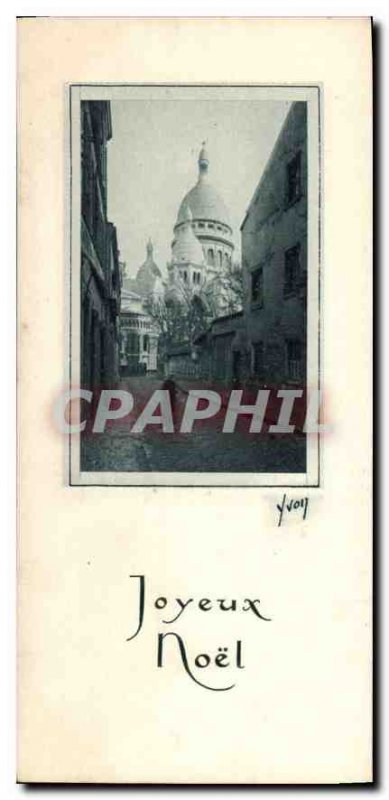 Old Postcard Merry Christmas Montmartre Paris