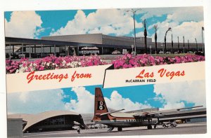 P3231 vintage postcard airport airplane McCarran field los vegas nevada