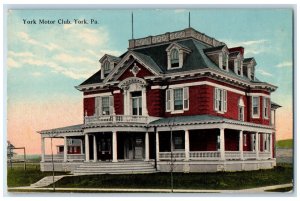 1914 Front View York Motor Club York Pennsylvania PA Antique Posted Postcard
