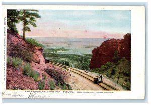 c1910 Lake Broadmoor, From Point Sublime, Cripple Creek Short Line Postcard 