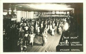 St Louis Missouri Mississippi River 1950s Blue Salon RPPC Postcard 21-13041