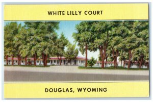 c1940 White Lilly Court Exterior View Building Douglas Wyoming Vintage Postcard