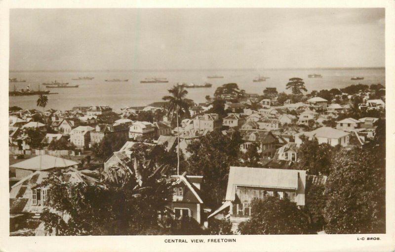 Sierra Leone - FREETOWN - central view rppc