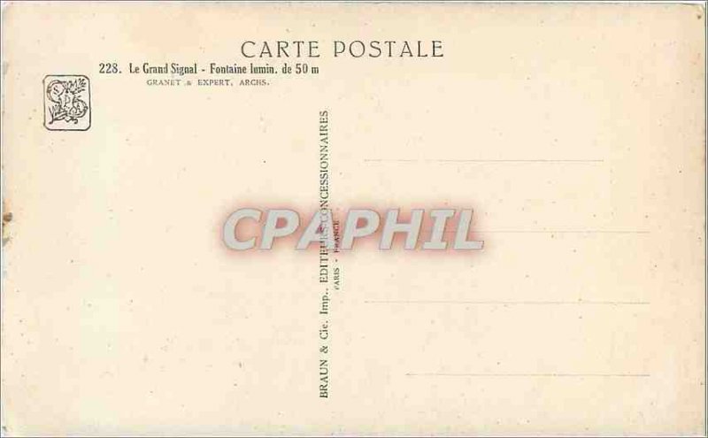 Old Postcard The Grand Signal Fontaine Brightness 50 m