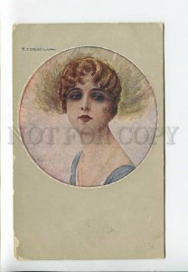 3182551 ART NOUVEAU Head of Woman Lady by CORBELLA Vintage PC