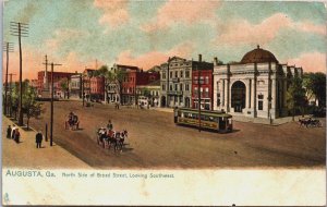 Augusta Georgia North Side of Broad Street Looking South West Postcard C086