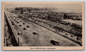 Indy 500 Indianapolis IN Start of 500 Mile Race c1930s Postcard X28