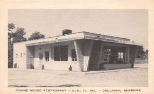 Cullman Alabama Towne House Restaurant Exterior, B/W Photo Vintage PC U3724